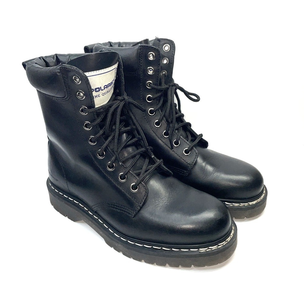 Polaris Men's Lace Up Black Leather Composite Toe‎ Boot